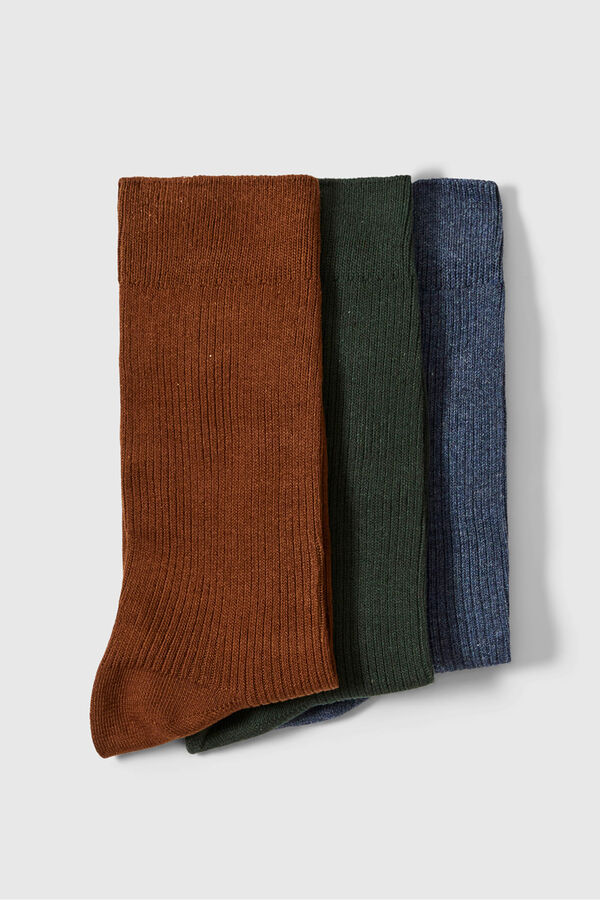 Selected Pacote de meias de algodão orgânico. Verde