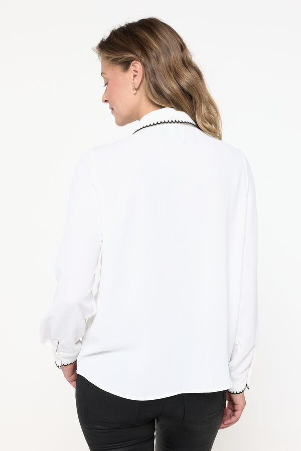 Cortefiel Shirt with embroidered detail  White