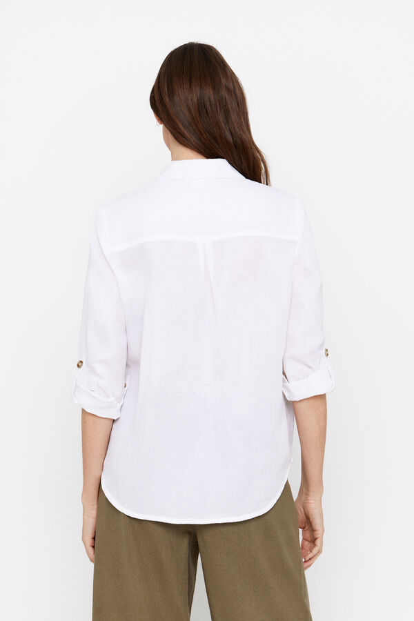 Cortefiel Camisa algodón sostenible Blanco