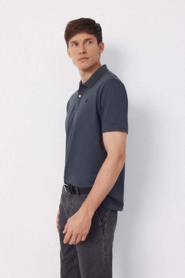 Cortefiel Basic piqu&eacute; polo shirt Grey