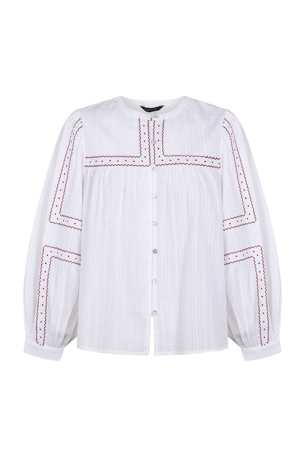 Cortefiel Blusa bordados Blanco