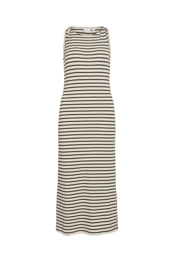 Vila Vestido midi entallado de canal&eacute; Estampado blanco