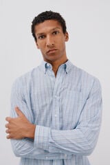 Cortefiel Flame striped shirt Blue