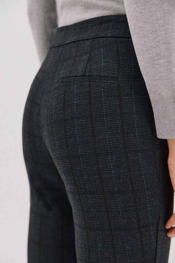 Cortefiel Women's jersey-knit trousers Printed blue