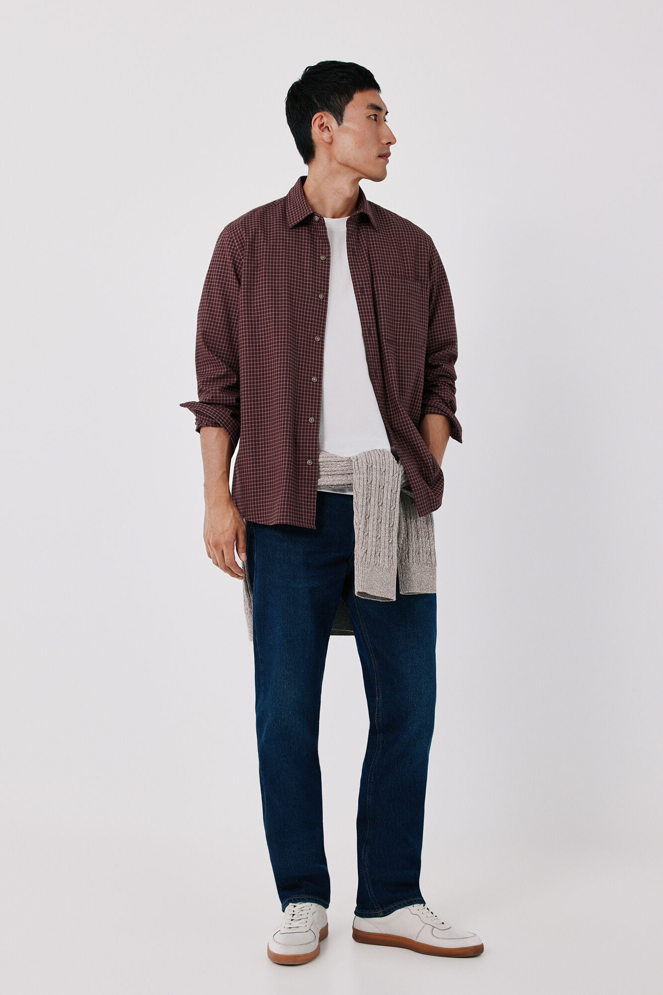 Cortefiel Cotton plaid shirt