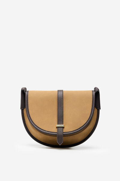 Cortefiel Basic flap flap bag Brown