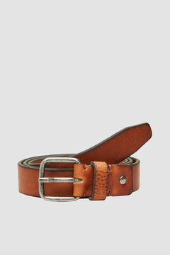 Cortefiel Leather belt Tobaco