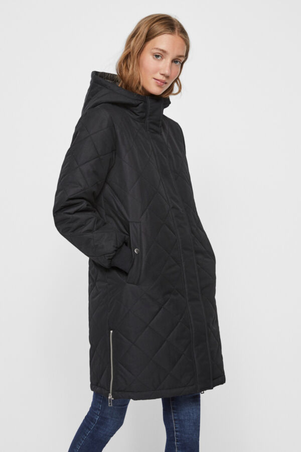 Cortefiel Women's ultralight quilted coat Black