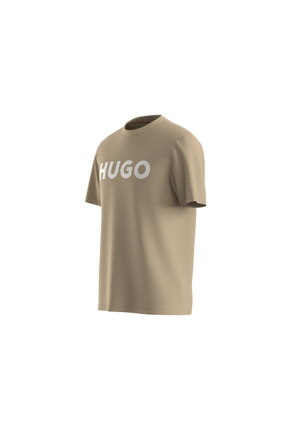 HUGO T-shirt de manga curta Tostado