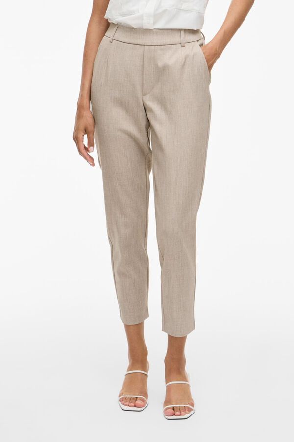 Vila Cal&ccedil;a de vestir comprida tornozelo em viscose Tostado