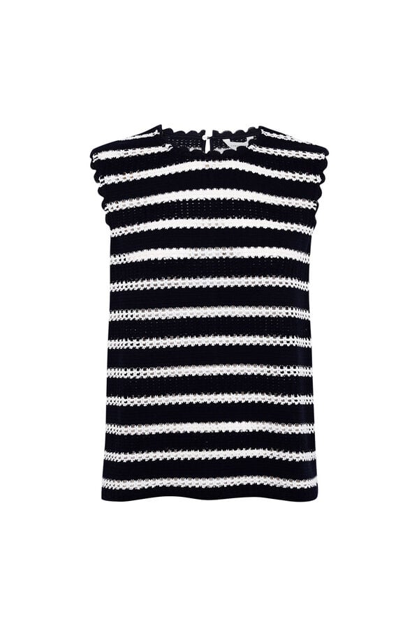 Cortefiel Striped sleeveless top Blue
