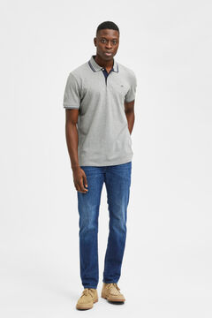 Cortefiel Regular fit short-sleeved polo shirt Gray