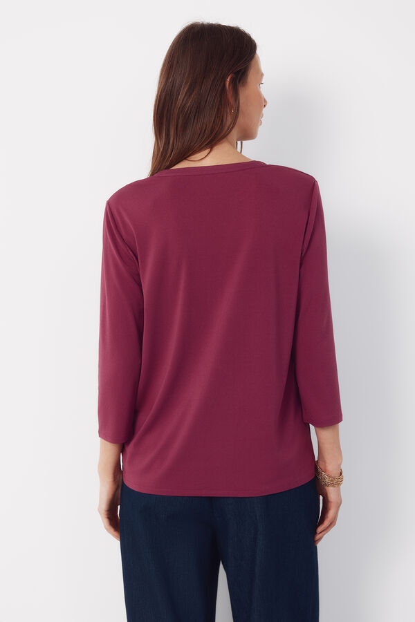 Cortefiel Basic top with mandarin collar Purple