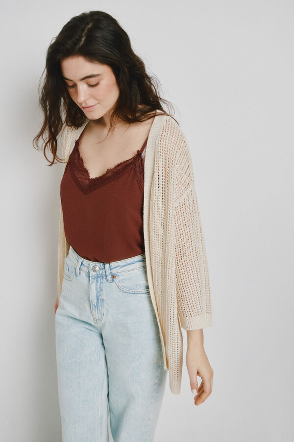 Vero Moda Casaco de malha em malha fria Tostado