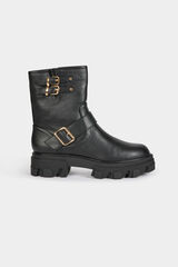 Morgan Botines biker con hebillas Negro