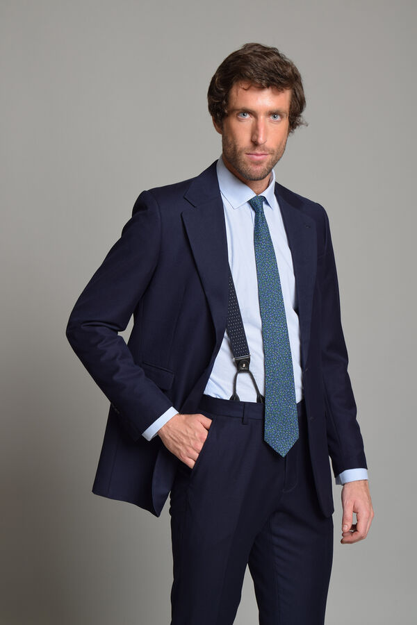 Cloking Terno liso da coleção britânica 100% lã  Azul