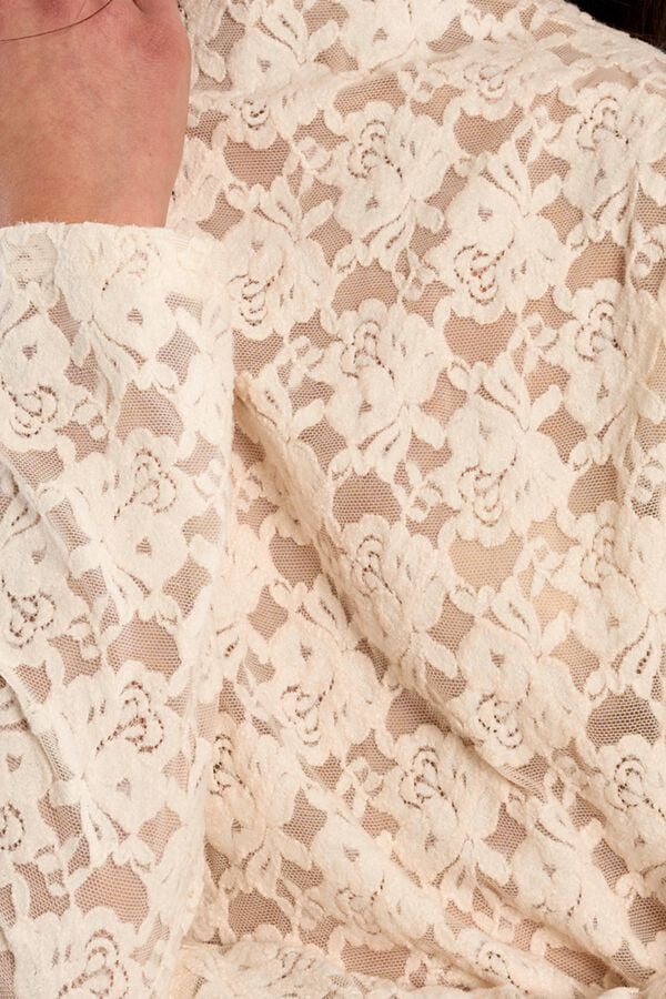 Molly Bracken Top manga comprida de renda Branco