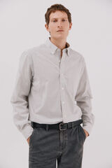 Cortefiel Checked poplin shirt Grey