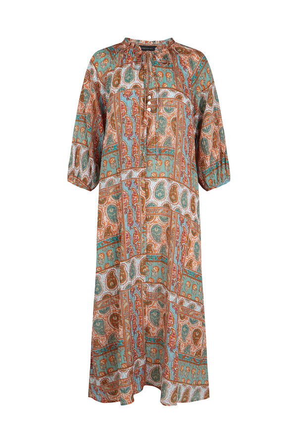 Cortefiel Wide printed kaftan Printed orange