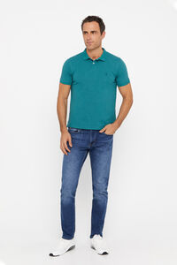 Cortefiel Piqué polo shirt with logo Turquoise