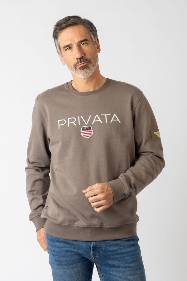 Privata Sweatshirt com gola redonda Tostado