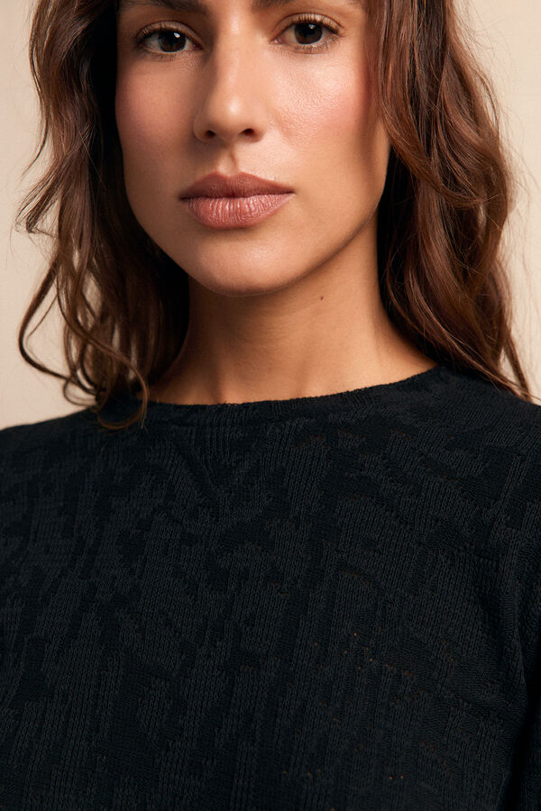 Slowlove Top estructura frunce Preto