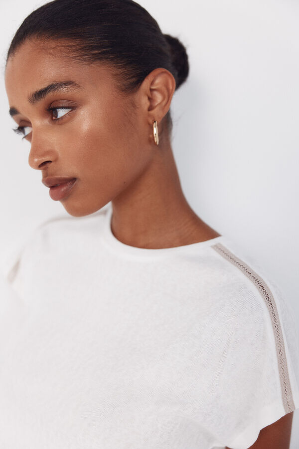 Cortefiel Pendientes de aro abiertos Amarillo