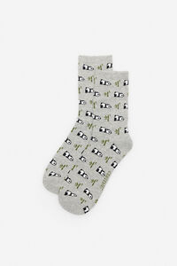Cortefiel Panda Better Cotton long socks Grey