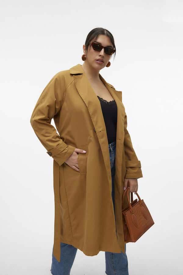 Cortefiel Plus size trench coat  Brown