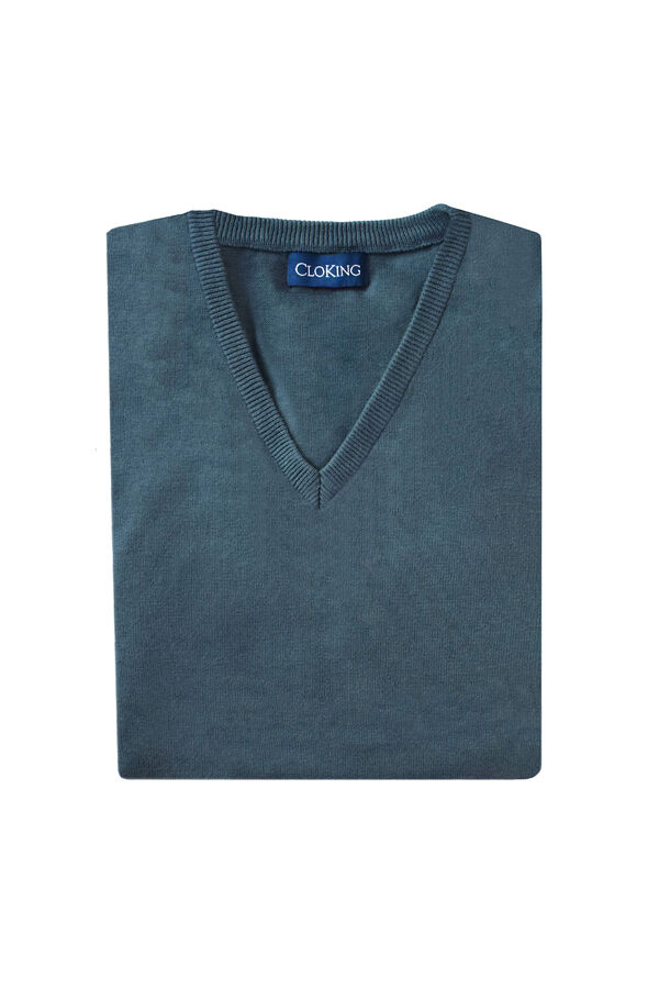 Cloking Camisola com gola em bico Azul