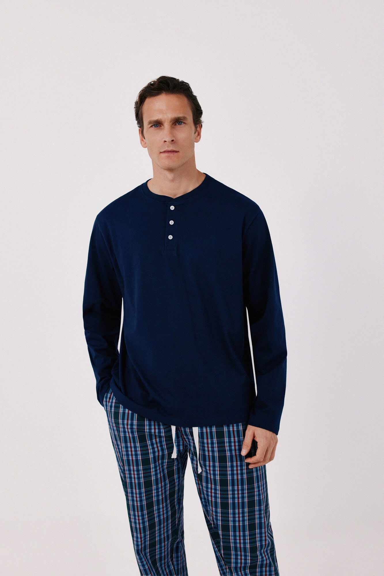 Cortefiel Jersey-knit and fabric pyjamas set