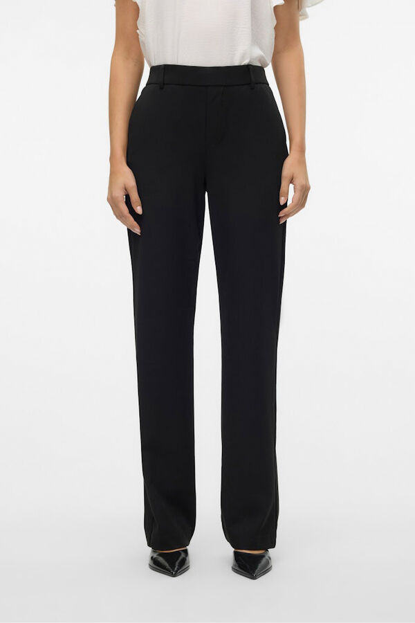 Vero Moda Calças retas com cós elástico Preto
