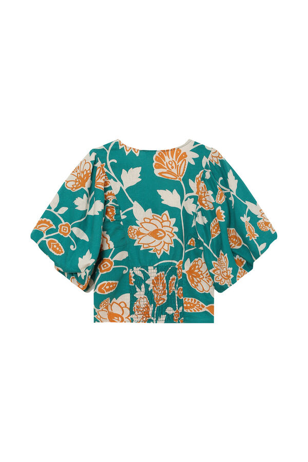 Grace & Mila Top floral curto Vahe Verde