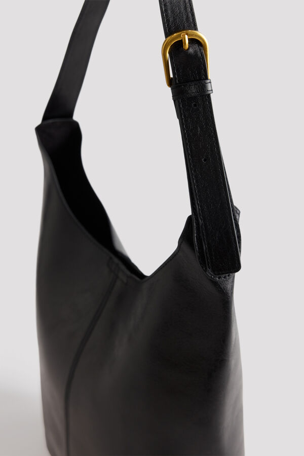 Cortefiel Large pouch bag Black