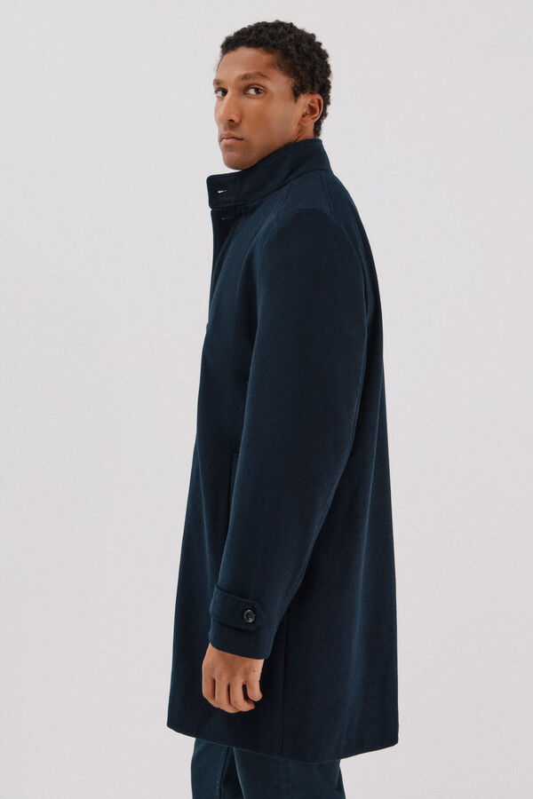 Cortefiel Coat with removable lining stand-up collar Navy