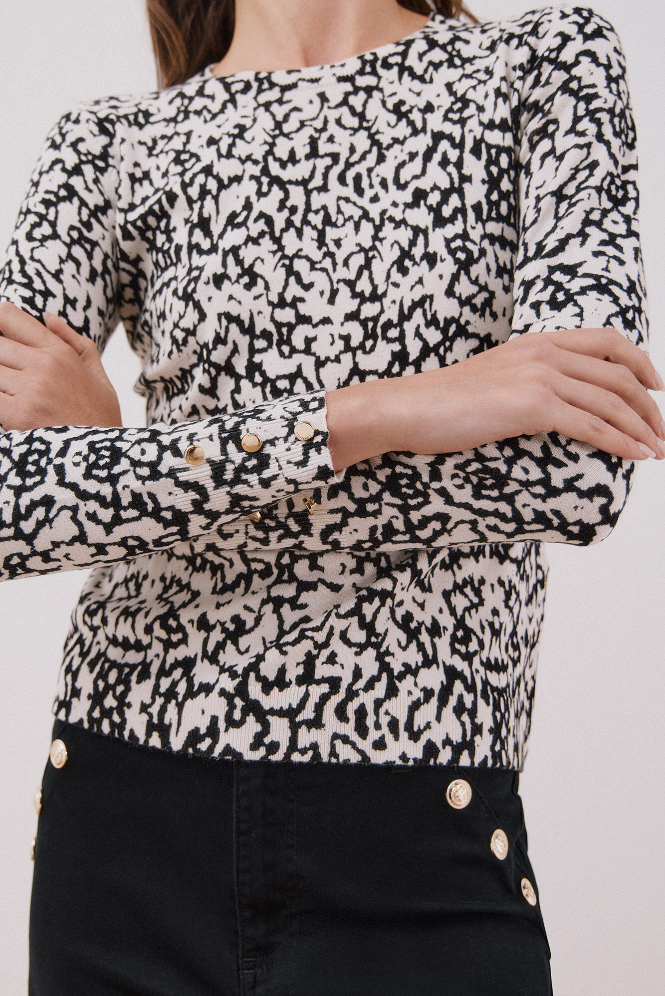 Cortefiel Printed knit jumper