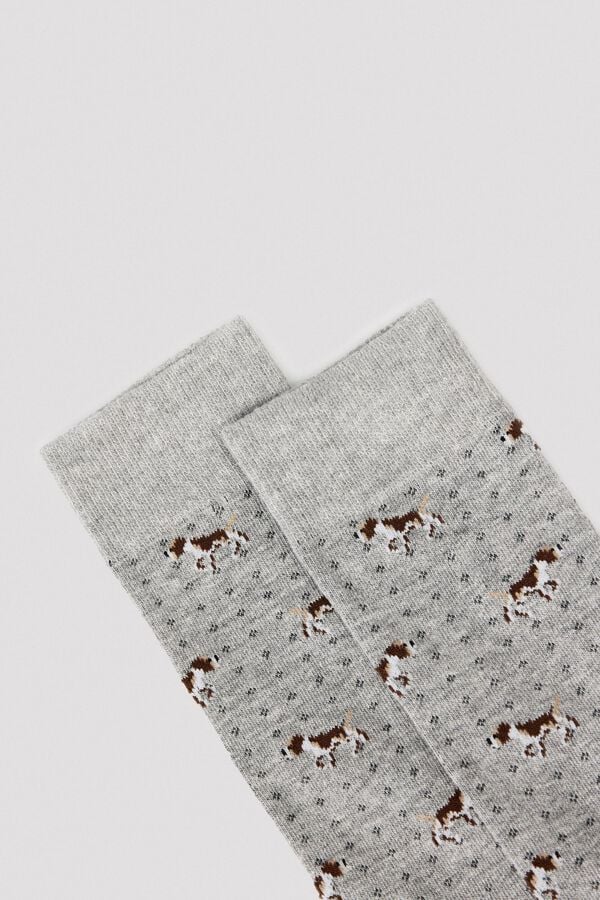 Cortefiel Animal print socks Grey