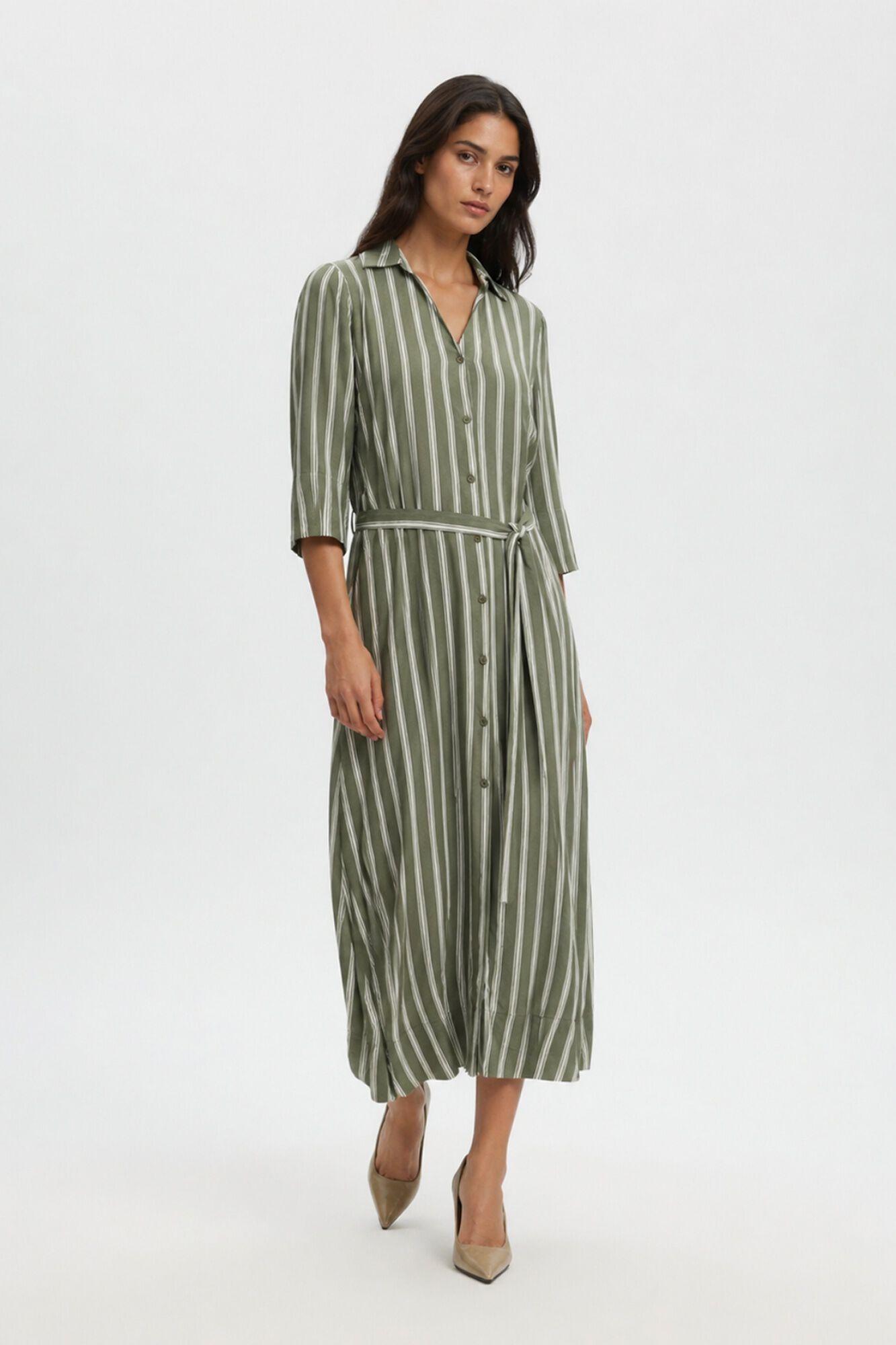 Selected Vestido comprido estampado