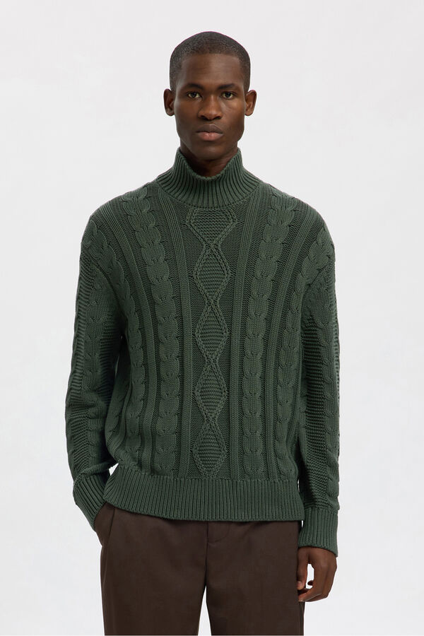 Selected Camisola estruturada 100% algodão orgânico  Verde