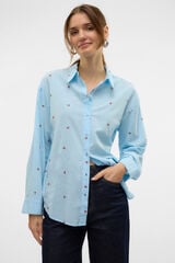 Vero Moda Camisa básica com bordado Azul