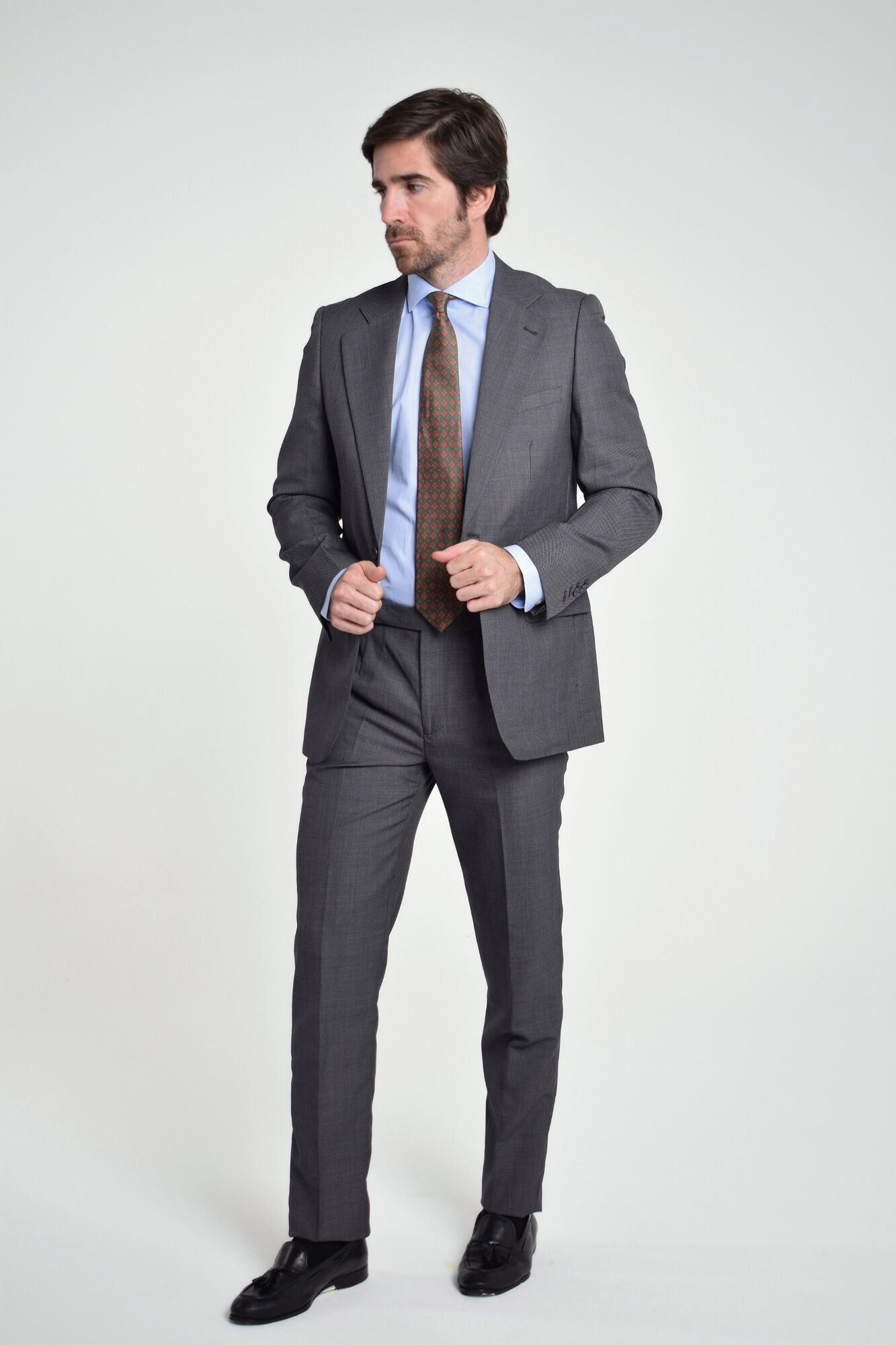 Cloking Blazer de fato em l&atilde; olho de perdiz