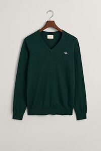 Cortefiel Sweatshirt clássica de algodão com decote em V Verde