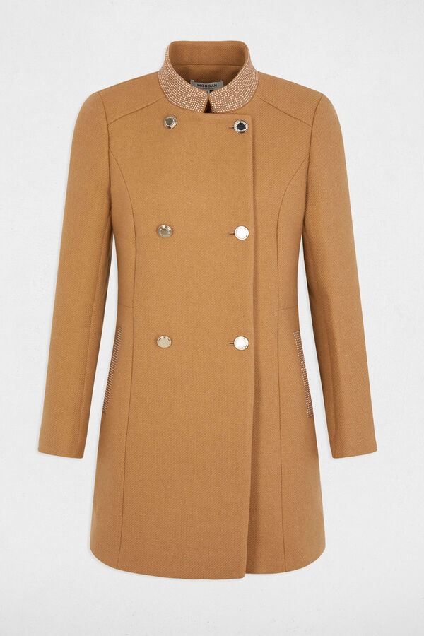 Cortefiel Long buttoned coat Beige