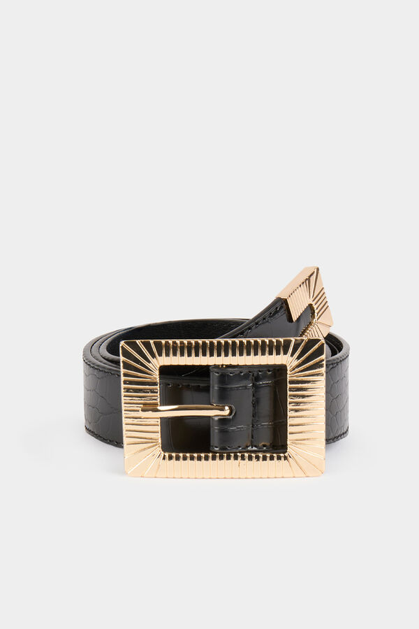 Morgan Cinto efeito crocodilo Preto
