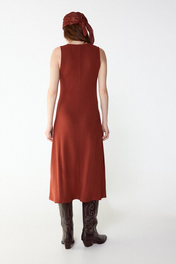 Slowlove Vestido b&aacute;sico com estrutura Castanho