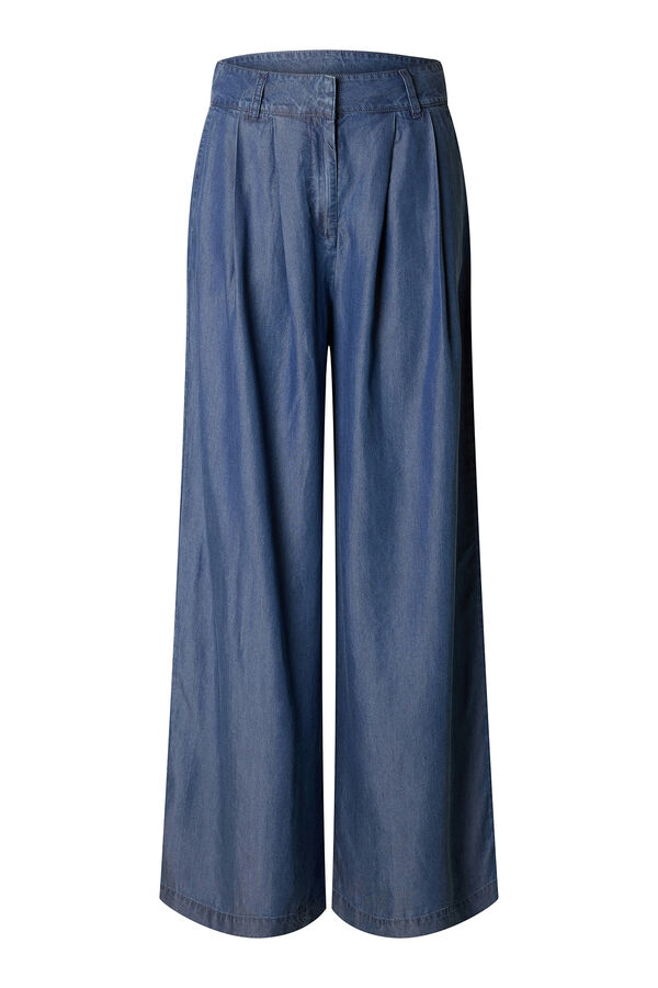 Selected Femme Calças Wide Leg Azul