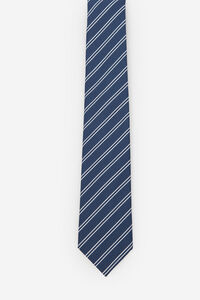Cortefiel Striped silk tie Navy
