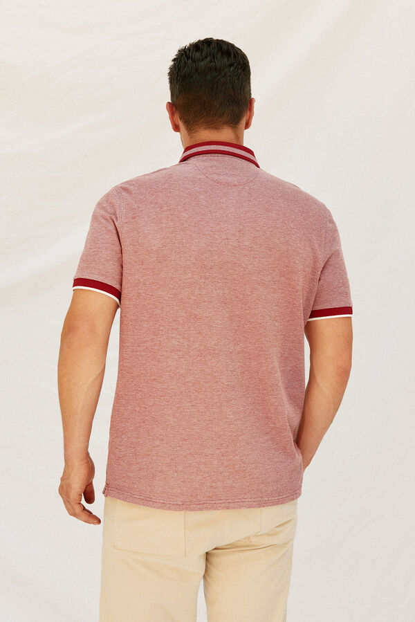 Cortefiel Oxford polo shirt Maroon