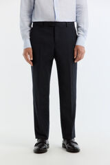 Cortefiel Cal&ccedil;a inteligente tailored fit em olho de perdiz navy Azul