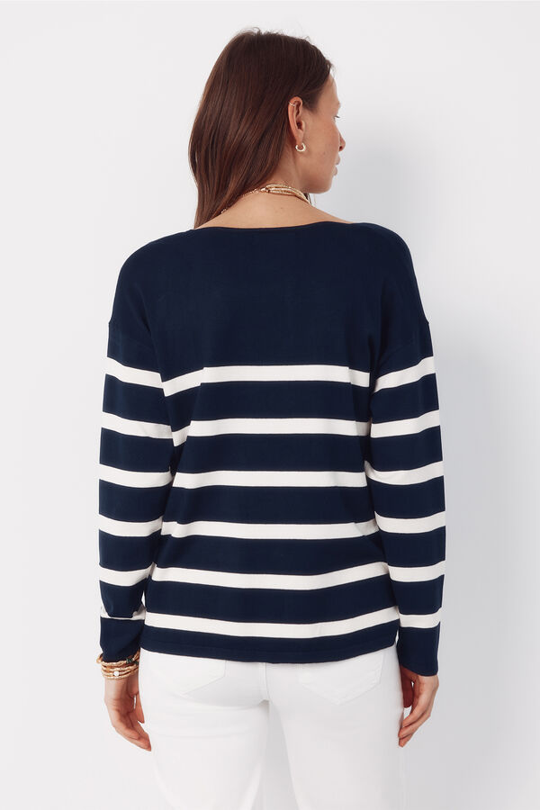 Cortefiel V-neck jumper Printed blue